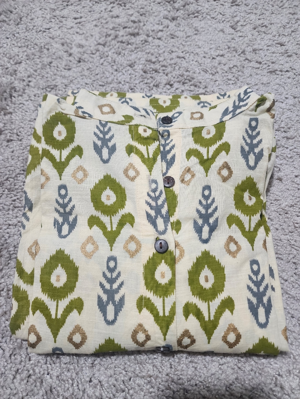 Indian Women's Green Cotton Floral Printed Kurti Tunic Dress Size:-bust 37inch